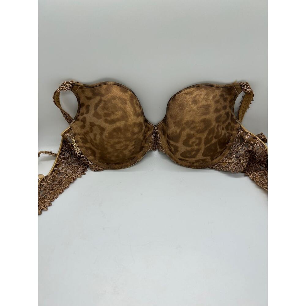 Chantelle Designer Bra Size 34 B Animal Print Tan
